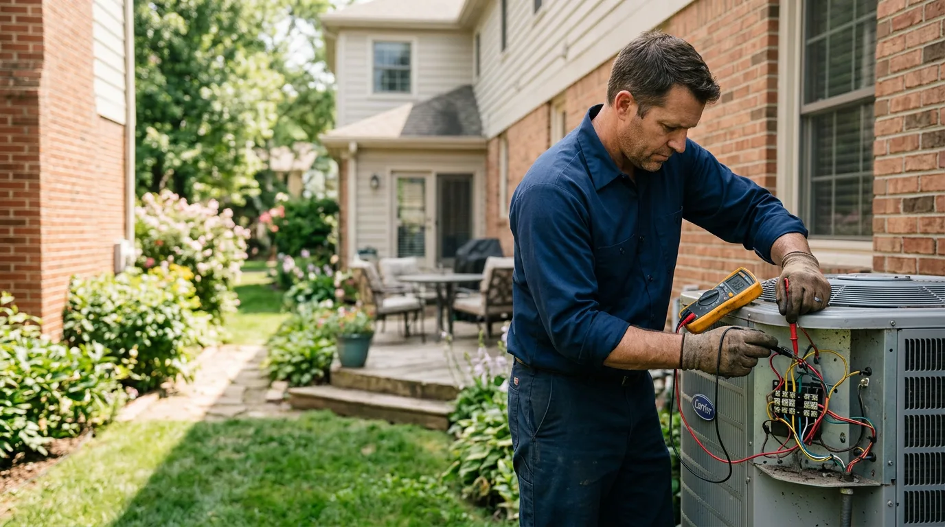 HVAC technician working near Wauseon, OH